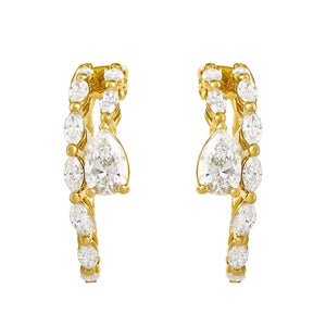 Cleo Yellow Gold Diamond Hoop Earrings