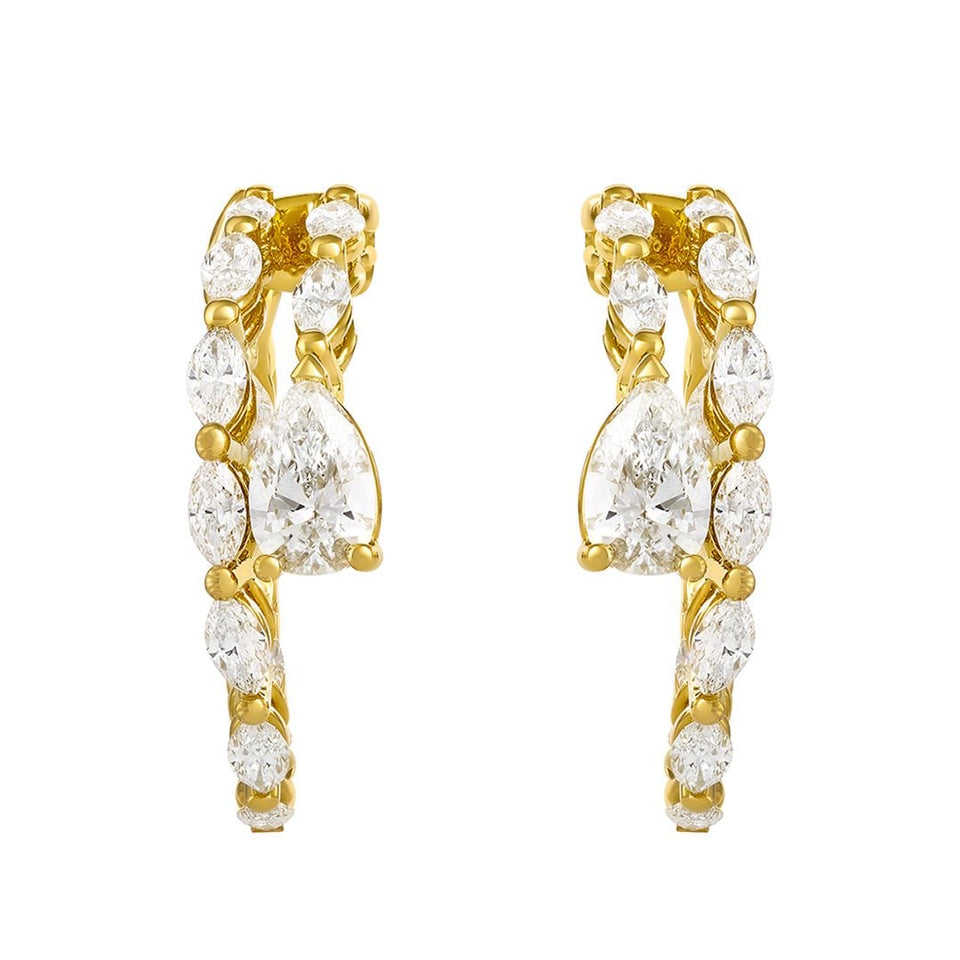 Cleo 18ct Yellow Gold Diamond Hoop Earrings at David M Robinson