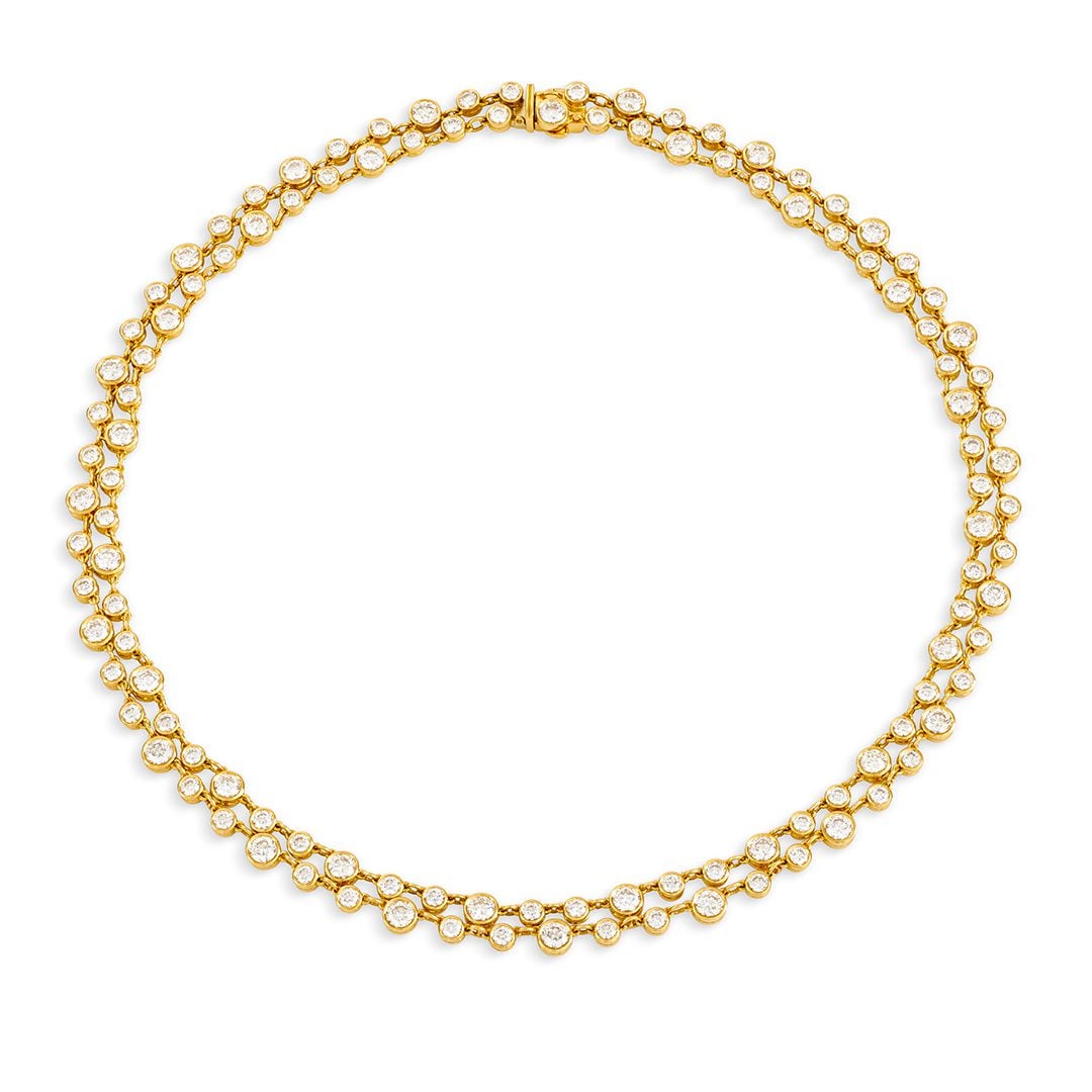 Yellow Gold Diamond Necklace at DMR