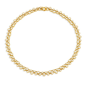 Day Diamonds Yellow Gold Round Brilliant Cut Diamond Necklace