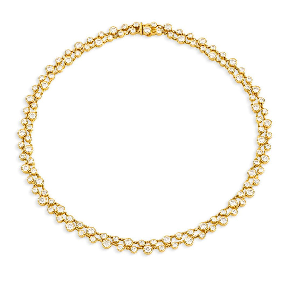 Yellow Gold Diamond Necklace at DMR