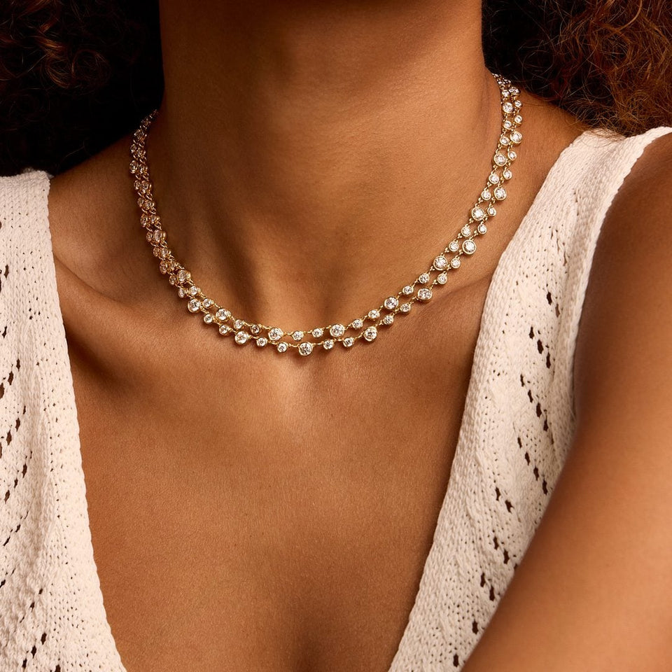 Yellow Gold Diamond Necklace at DMR