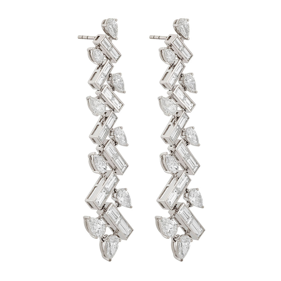 Aria 18ct White Gold Diamond Drop Earrings at David M Robinson