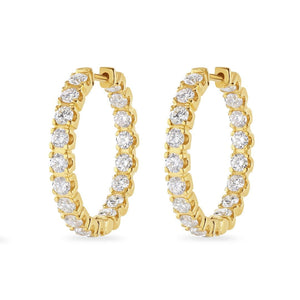 Diamond Classics Yellow Gold Diamond Hoop Earrings