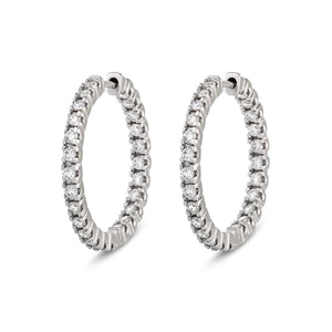 Diamond Classics Platinum Diamonds Hoop Earrings