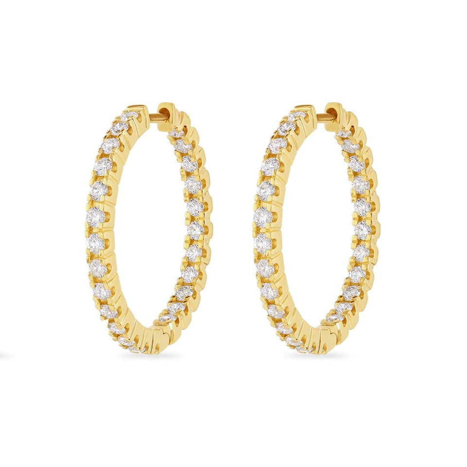 Diamond Classics 18ct Yellow Gold Diamond Hoop Earrings at David M Robinson