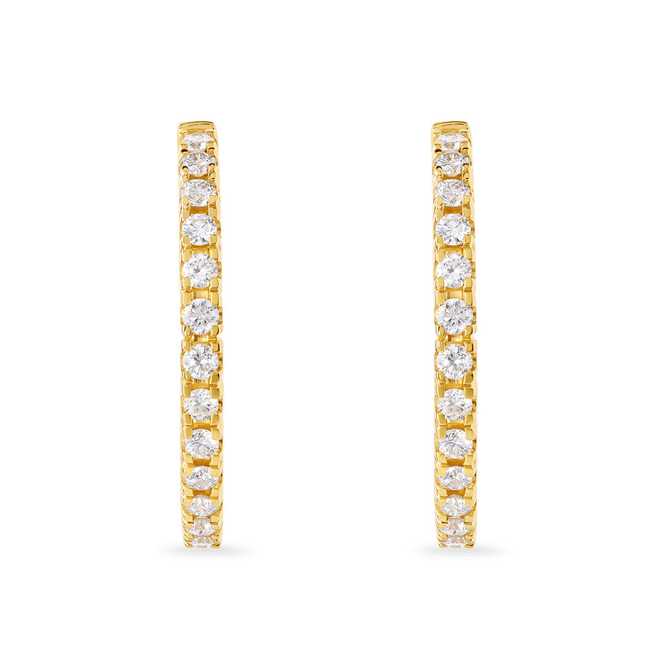 Diamond Classics 18ct Yellow Gold Diamond Hoop Earrings at David M Robinson
