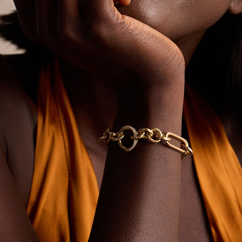 Giallo Pavé 18ct Yellow Gold Diamond Bracelet at David M Robinson