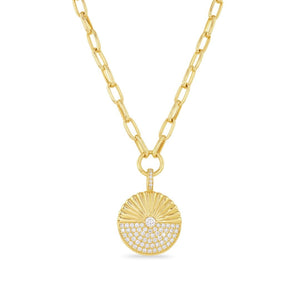 Alba Yellow Gold Link Chain Diamond Pendant