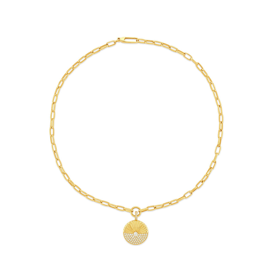Alba Yellow Gold Link Chain Diamond Pendant
