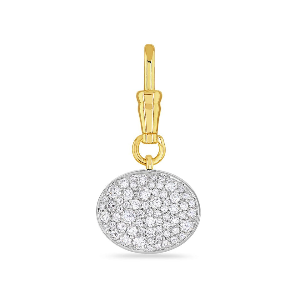 Pink Tourmaline & Diamond Reversible Pendant Charm at David M Robinson