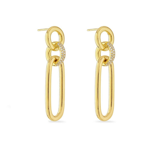 Giallo Yellow Gold Diamond Earrings at DMR