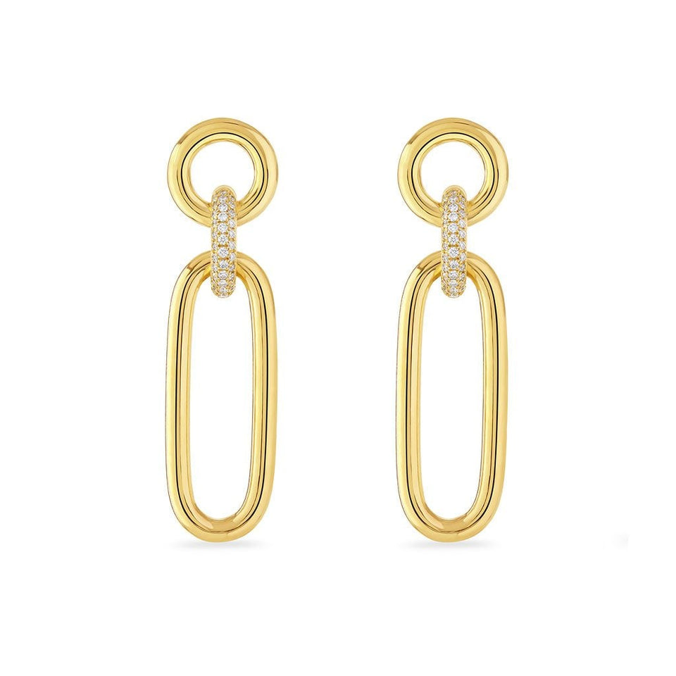 Giallo Yellow Gold Diamond Earrings at DMR