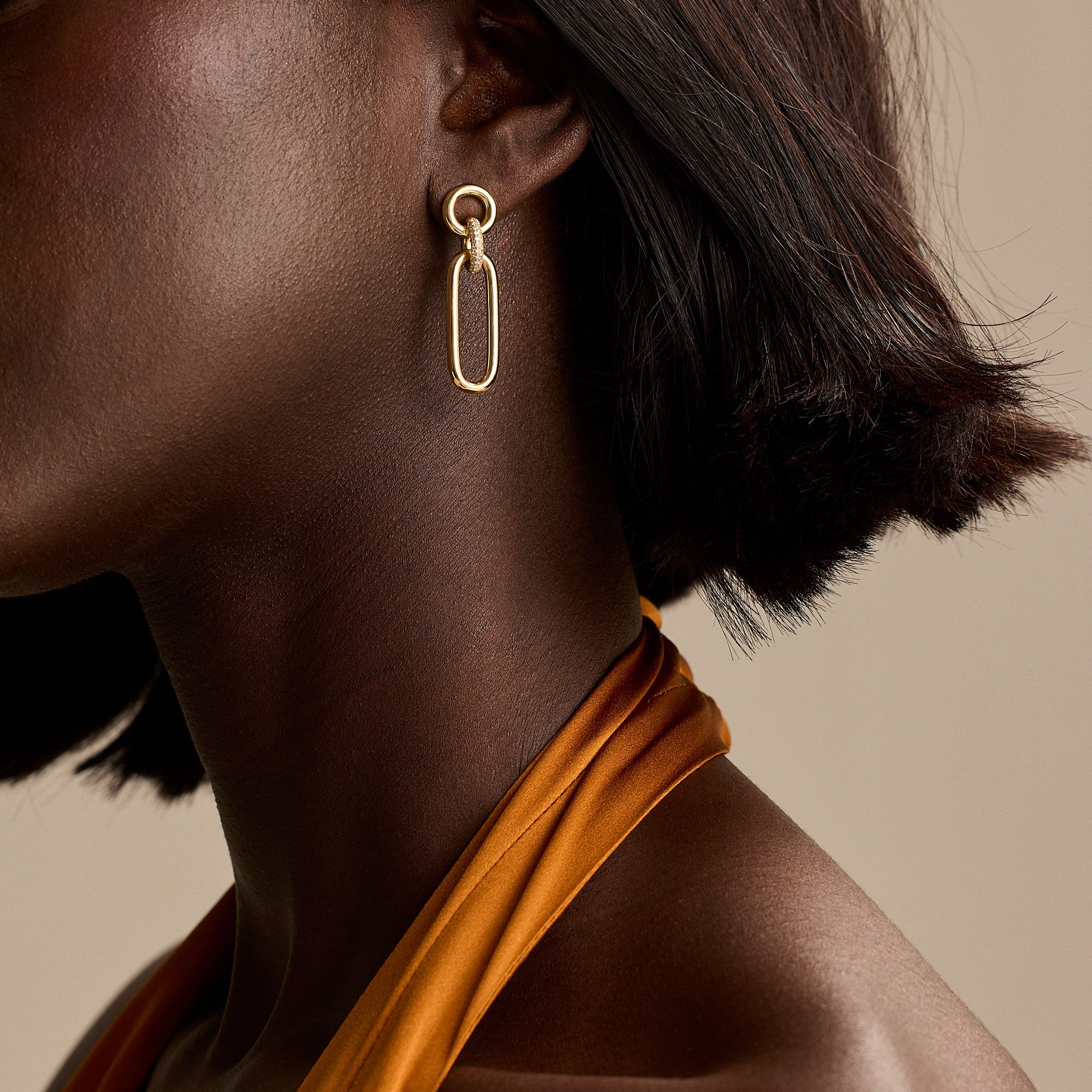 Giallo Pave 18ct Yellow Gold Diamond Drop Earrings at David M Robinson