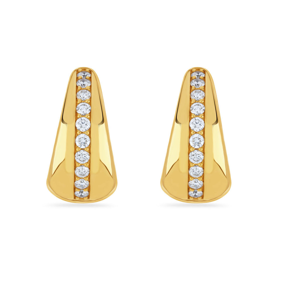 18ct Yellow Gold Diamond Hinged Hoop Earrings at DMR