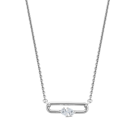 Ditto Platinum Pear Shape Diamond Pendant at David M Robinson