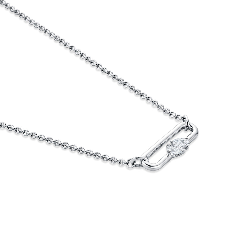 Ditto Platinum Pear Shape Diamond Pendant at David M Robinson