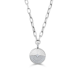 Alba White Gold Link Chain Diamond Pendant