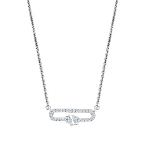 Ditto Platinum Round Brilliant & Pear Shape Diamond Pendant
