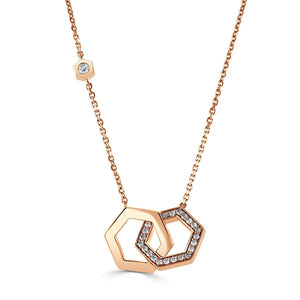 Honeycomb Rose Gold Diamond Pendant