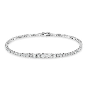 18ct White Gold Diamond Tapered Tennis Bracelet