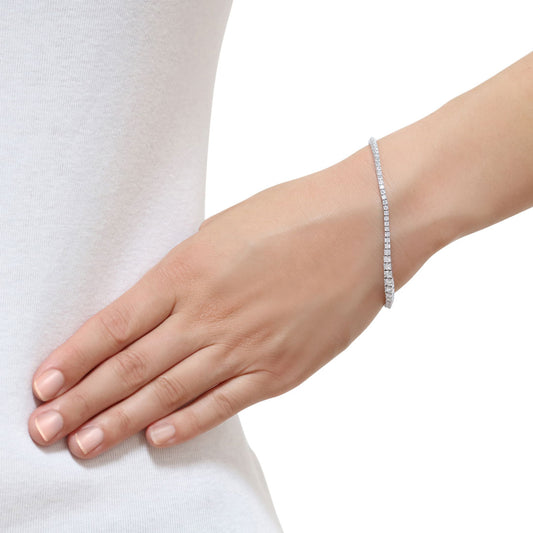 18ct White Gold Diamond Tapered Tennis Bracelet at David M Robinson