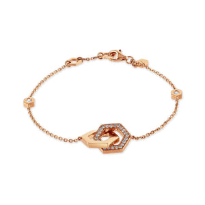 Honeycomb Rose Gold Diamond Bracelet
