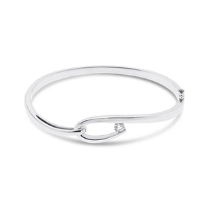 You're the One White Gold Diamond Bangle