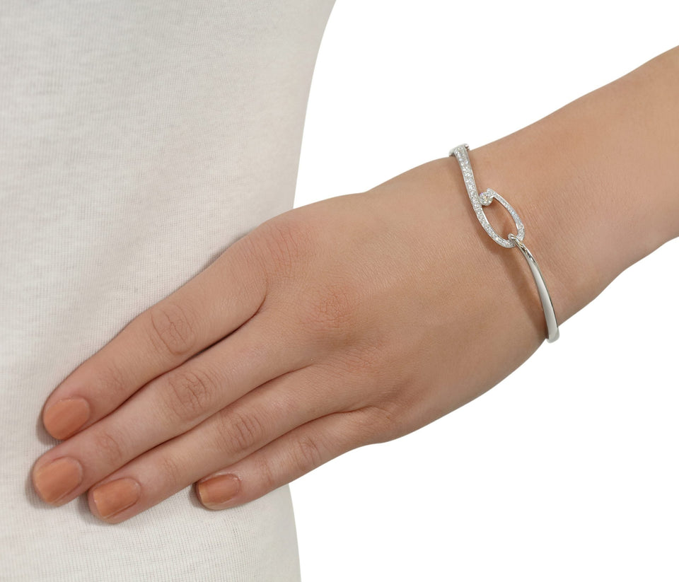 You're The One White Gold Pave Diamond Bangle