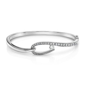 You're The One White Gold Pave Diamond Bangle