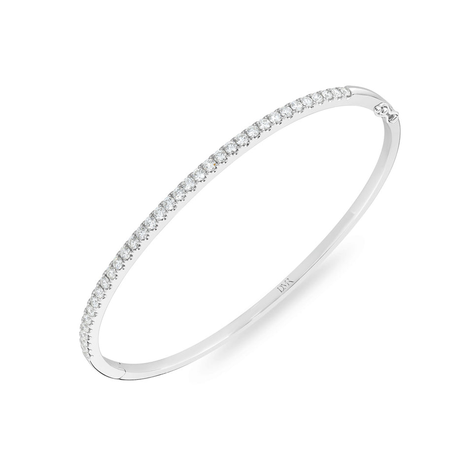 Love Lines 18ct White Gold Diamond Stacking Bangle at David M Robinson