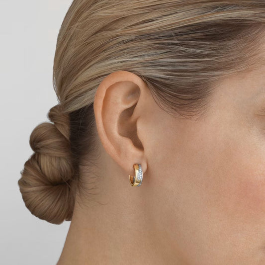 Georg Jensen Fusion 18ct Gold Diamond Earrings at David M Robinson