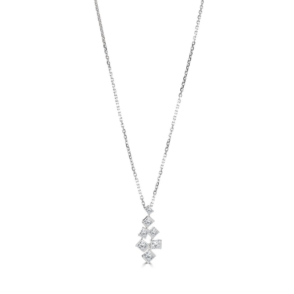 Hopscotch 18ct White Gold Small Diamond Pendant at David M Robinson