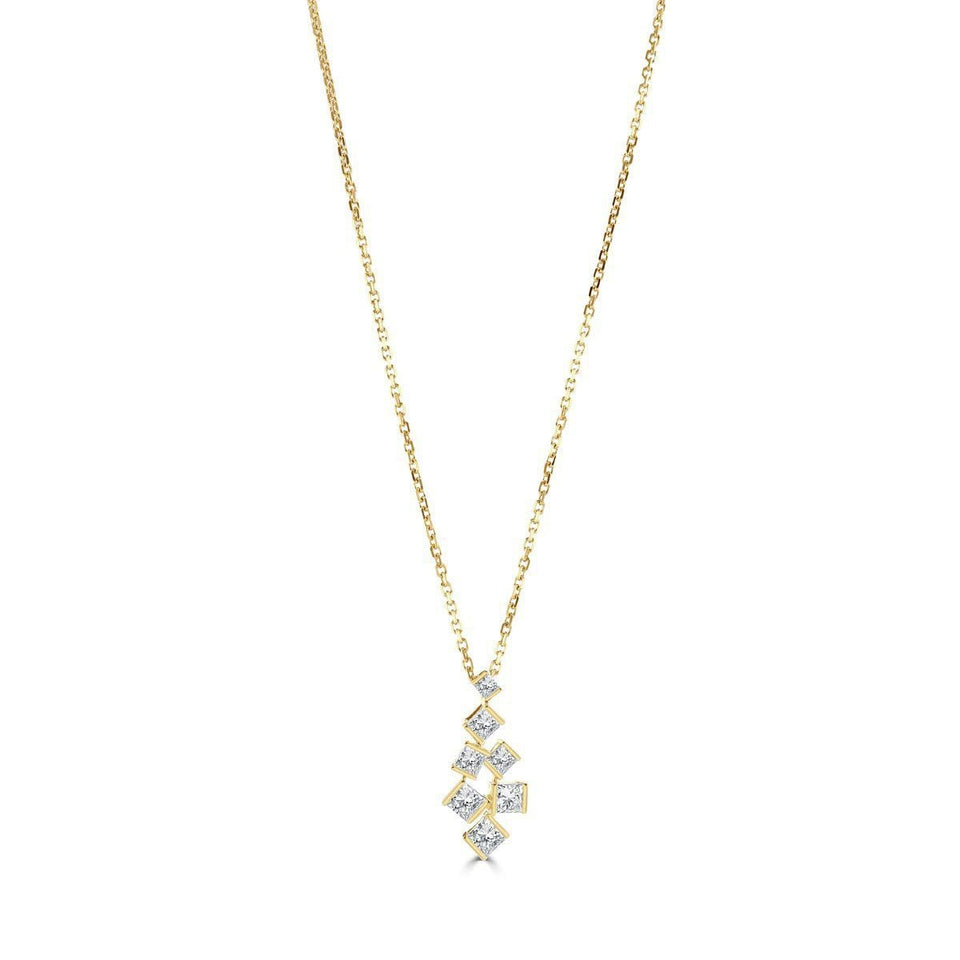 Hopscotch 18ct Yellow Gold Small Diamond Pendant at David M Robinson