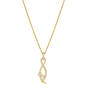 Lunar Yellow Gold Pavé Diamond Pendant
