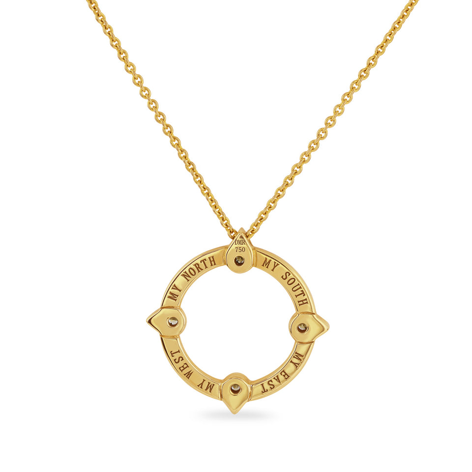 Compass 18ct Yellow Gold Diamond Pendant at David M Robinson