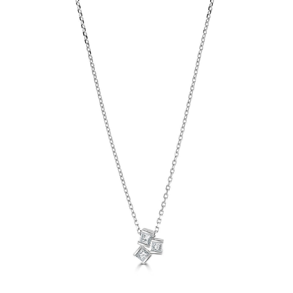 Hopscotch 18ct White Gold Small Diamond Pendant at David M Robinson
