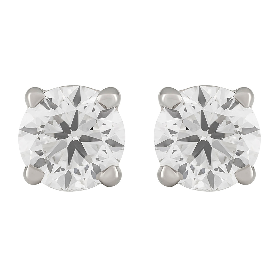 Diamond Classics 18ct White Gold Diamond Stud Earrings at David M Robinson