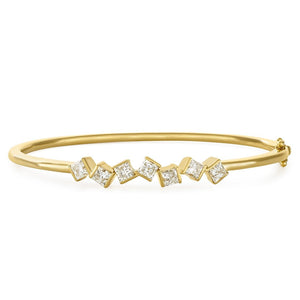 Hopscotch Yellow Gold Diamond Bangle