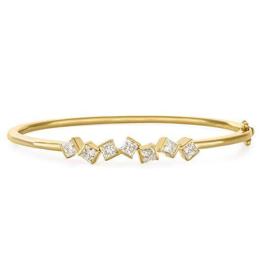Hopscotch Yellow Gold Diamond Bangle at DMR