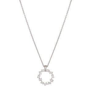 Hopscotch White Gold Diamond Small Circle Pendant