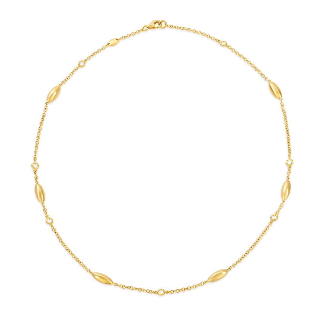 Amalfi Yellow Gold Diamond Necklace at David M Robinson
