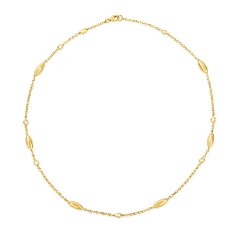 Amalfi Yellow Gold Diamond Necklace at David M Robinson