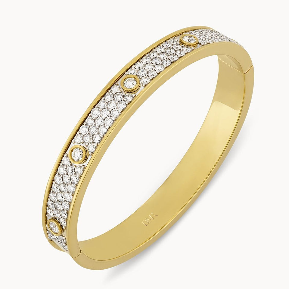 Yellow & White Gold Diamond Bangle at DMR