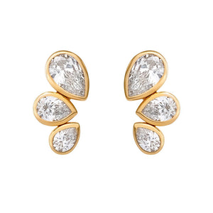Petal Power Rose Gold Pear Cut Diamond Earrings