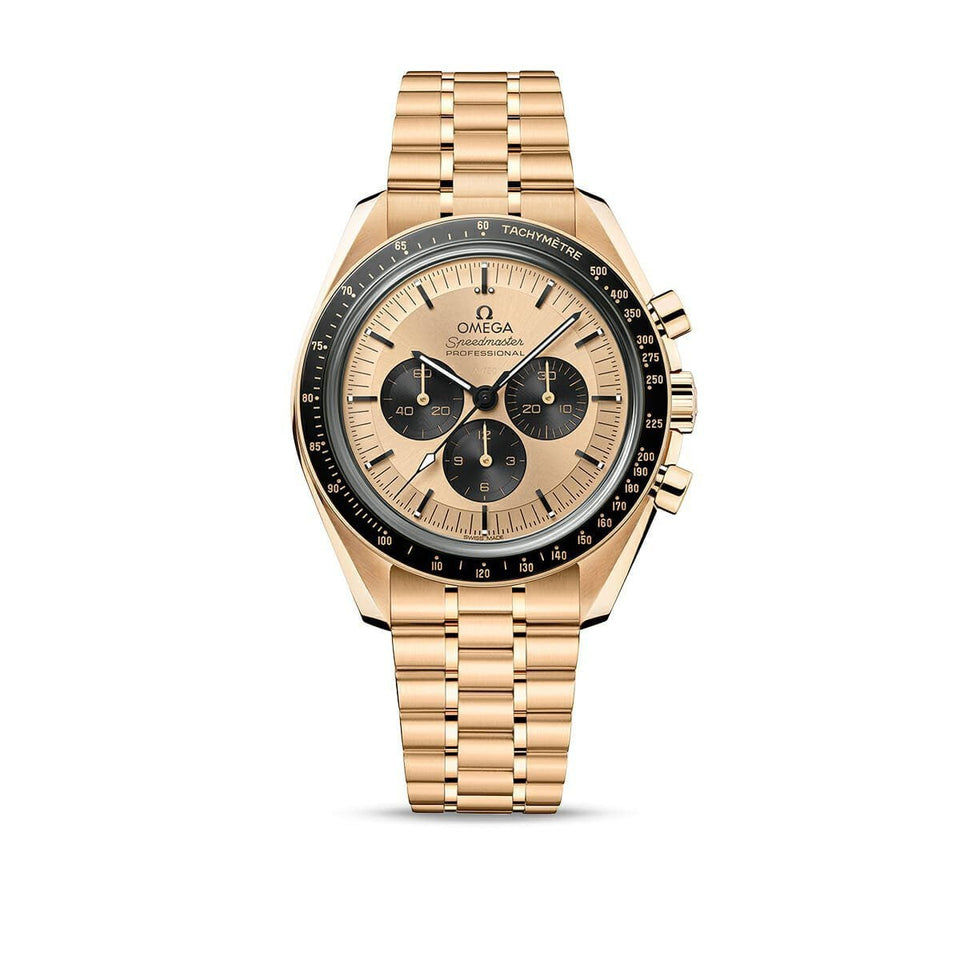 OMEGA Speedmaster Moonwatch Professional Moonshine&trade; Gold 42mm Watch O31060425099002 at DMR and the OMEGA Boutique Liverpool