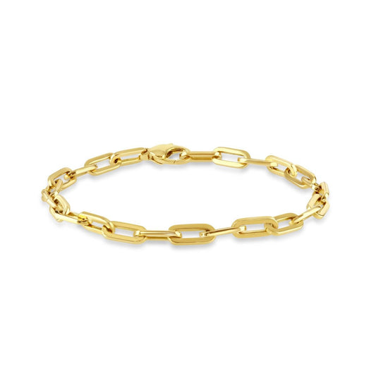 Giallo Polished Yellow Gold Fine Link Bracelet at David M Robinson