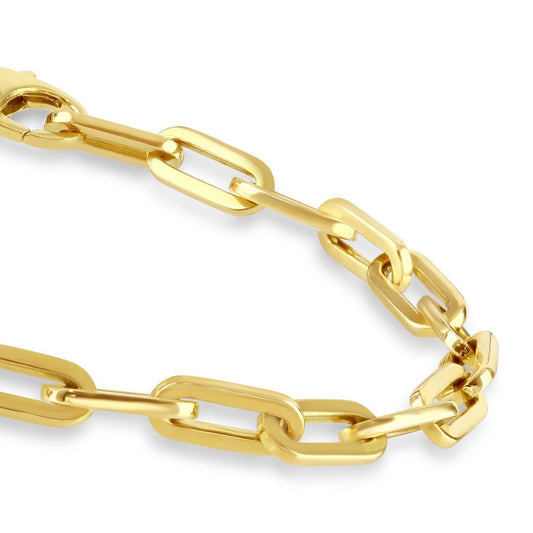 Giallo Polished Yellow Gold Fine Link Bracelet at David M Robinson