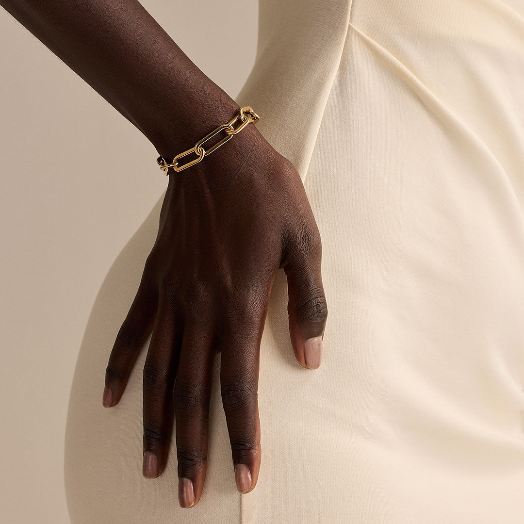 Giallo Polished Yellow Gold Link Bracelet – DMR