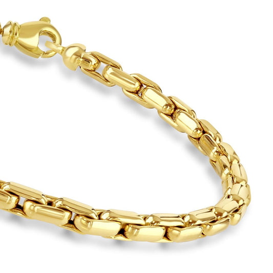 Giallo Polished Yellow Gold Link Bracelet at David M Robinson
